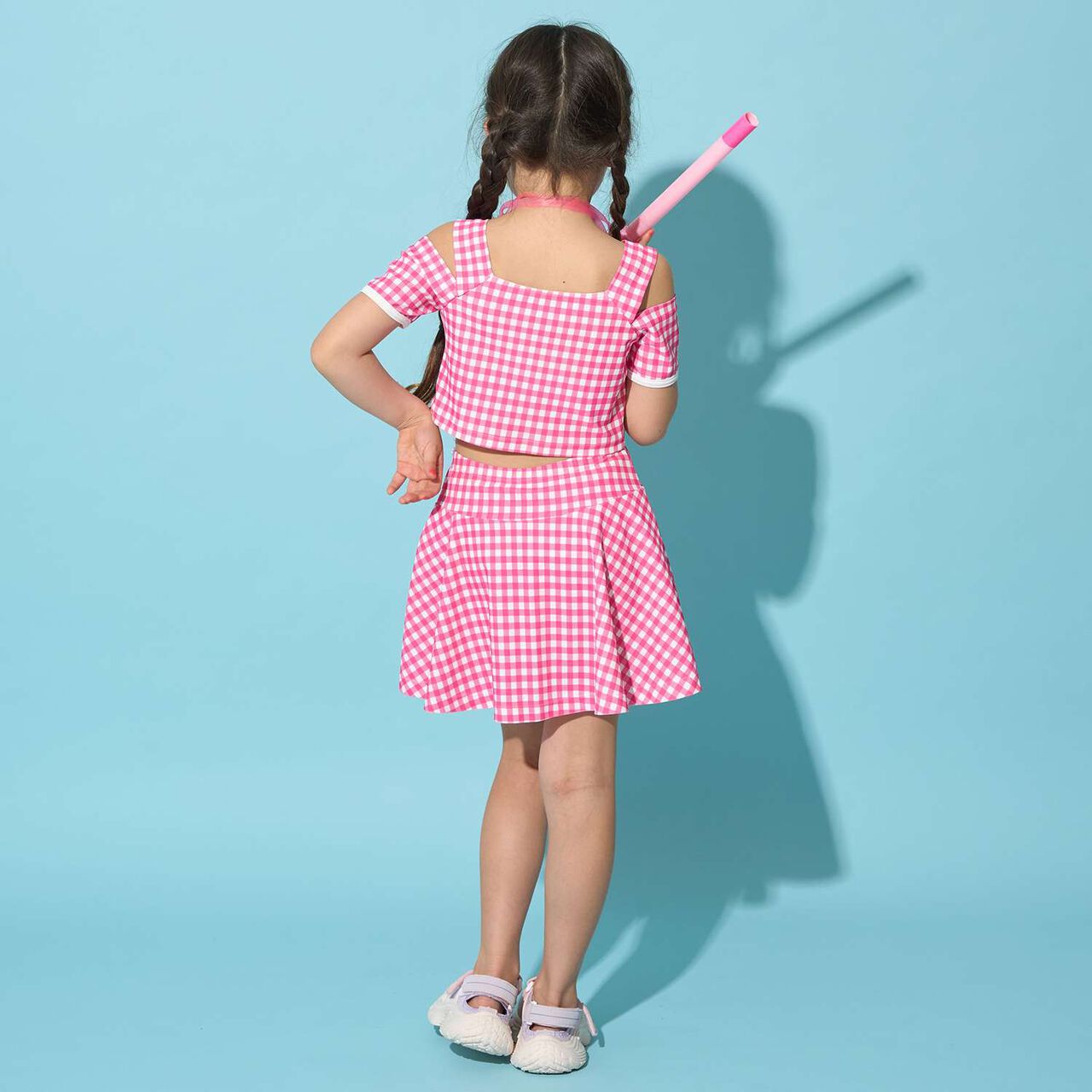 [UV Protection/SWIM] Off-Shoulder Top with Flare Skirt Pants,Black, large image number 22