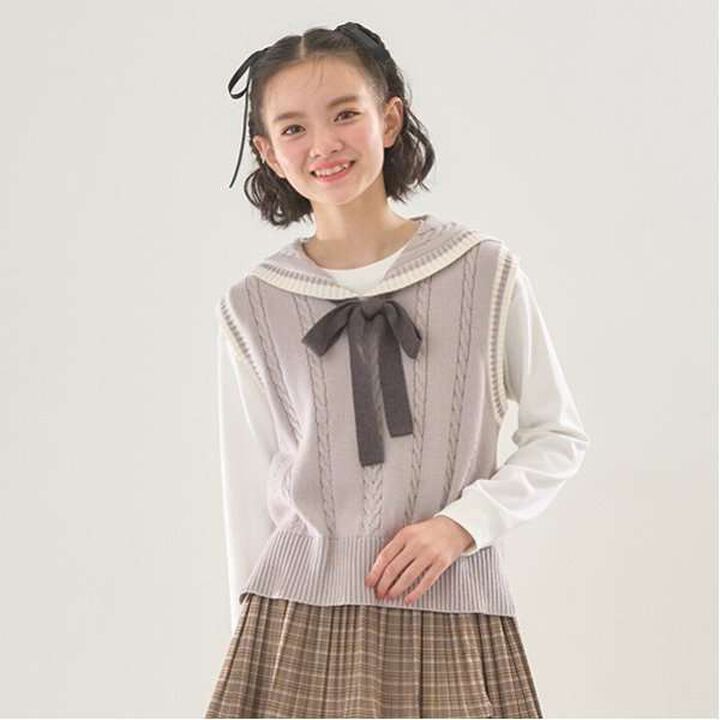 Sailor Knitwear Vest & T-Shirt Set,Gray, medium image number 20