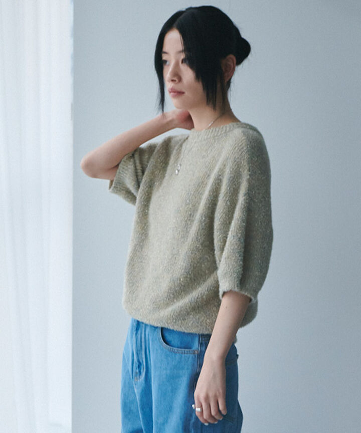 Lame Knit Cardigan,Multi color, medium image number 5