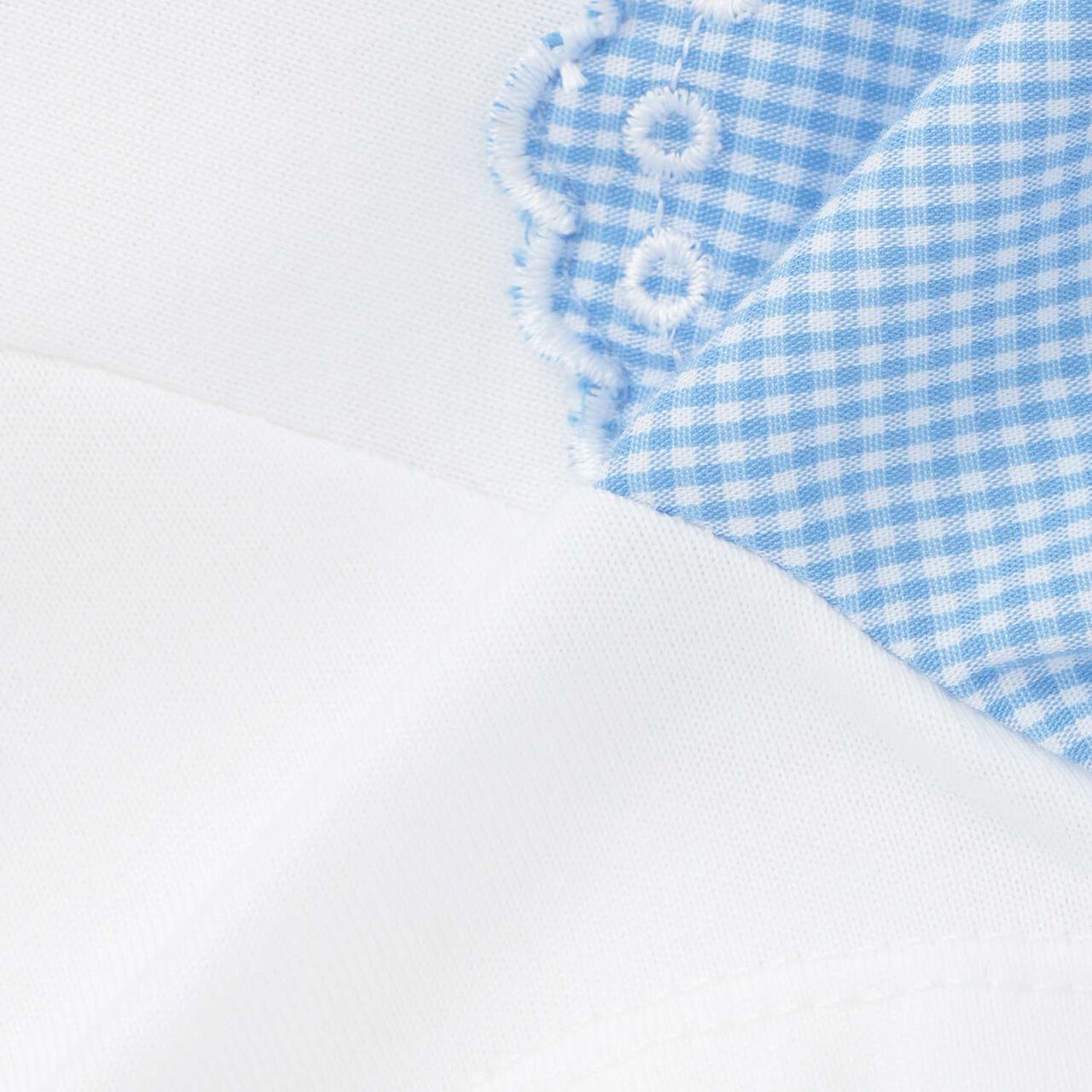 [Restocked] Cutwork Gingham Docking Dress,Sax blue, large image number 8