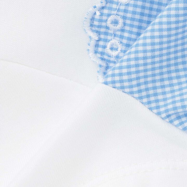 [Restocked] Cutwork Gingham Docking Dress,Sax blue, medium image number 8