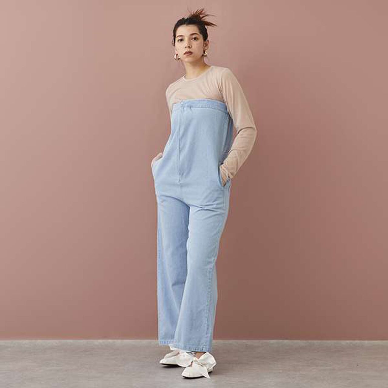 [LADIES] Denim Overall,Navy, large image number 19