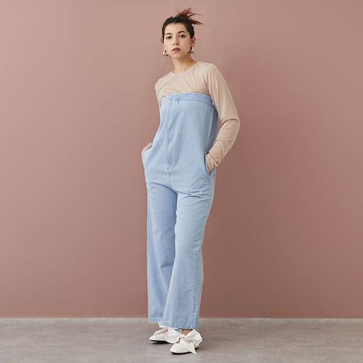 [LADIES] Denim Overall,Navy, medium image number 19