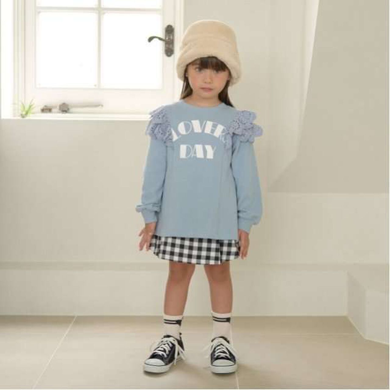 Tuck Pleated Skirt-Pants,Light gray, large image number 5