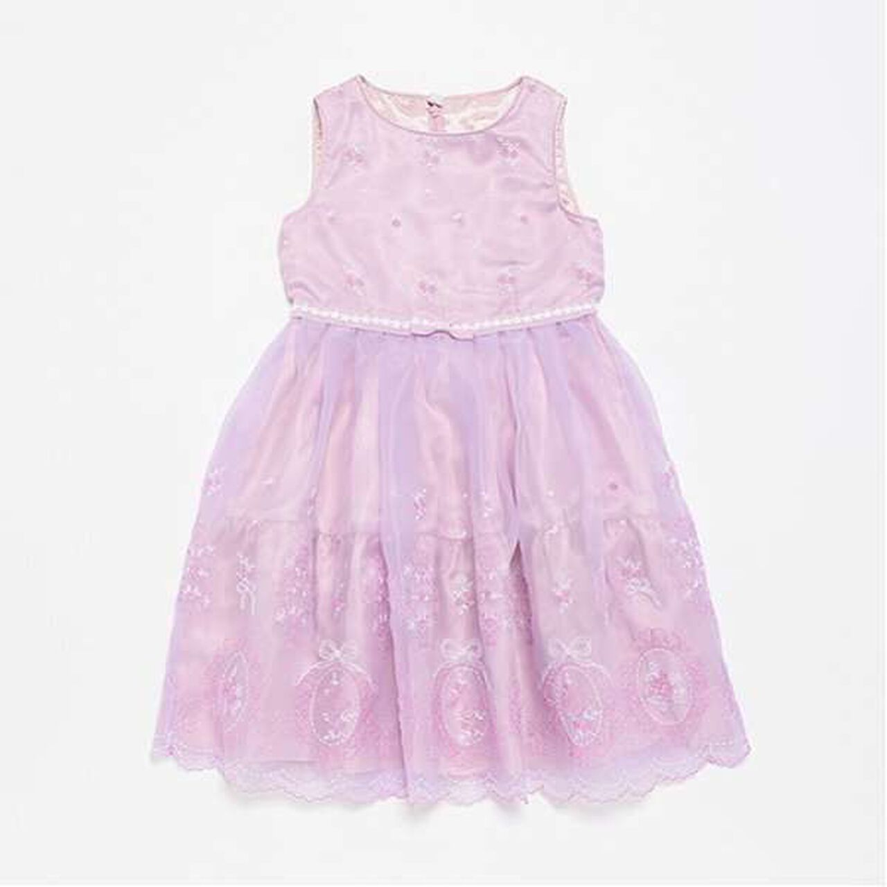 Rose Embroidery Organza One-Piece Dress,Black, large image number 1