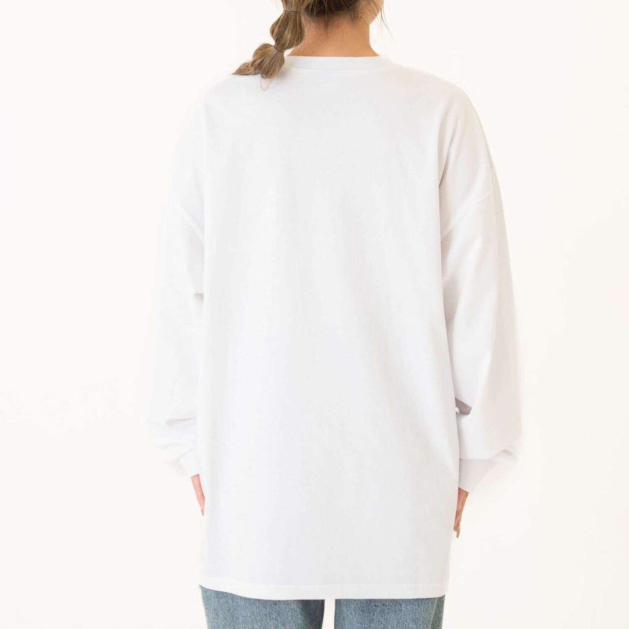 [Parent-Child Matching] [DAD] Neon Color Logo Long Sleeve T-Shirt,White, large image number 7