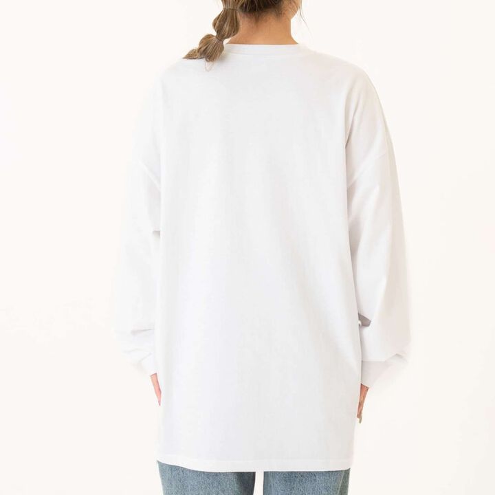 [Parent-Child Matching] [DAD] Neon Color Logo Long Sleeve T-Shirt,White, medium image number 7