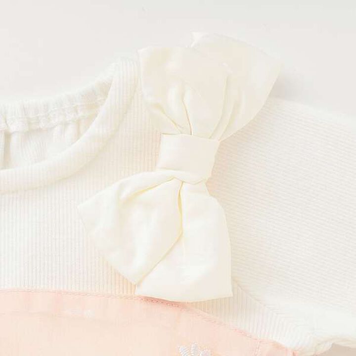 [Link] Floral Embroidery One-Piece Romper,Light pink, medium image number 14