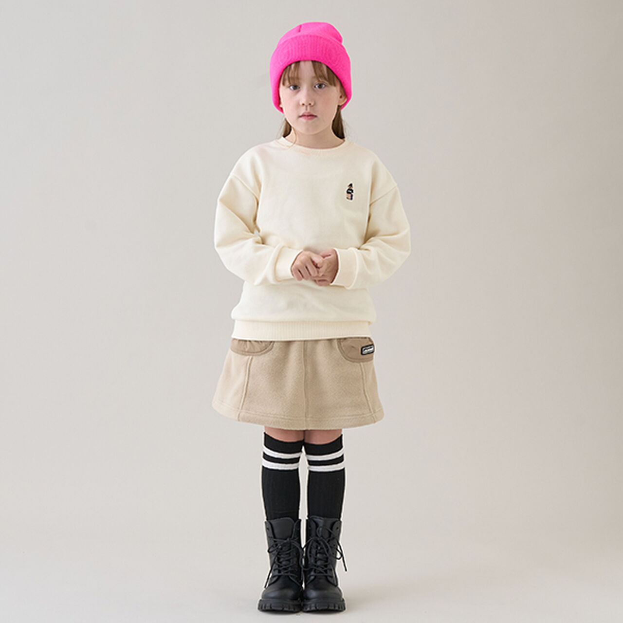 Fleece Pullover with Single-Point Embroidery,Black, large image number 9