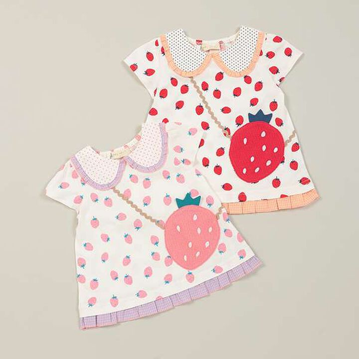 All-Over Pattern Strawberry Pouch T-Shirt,Pink, medium image number 11