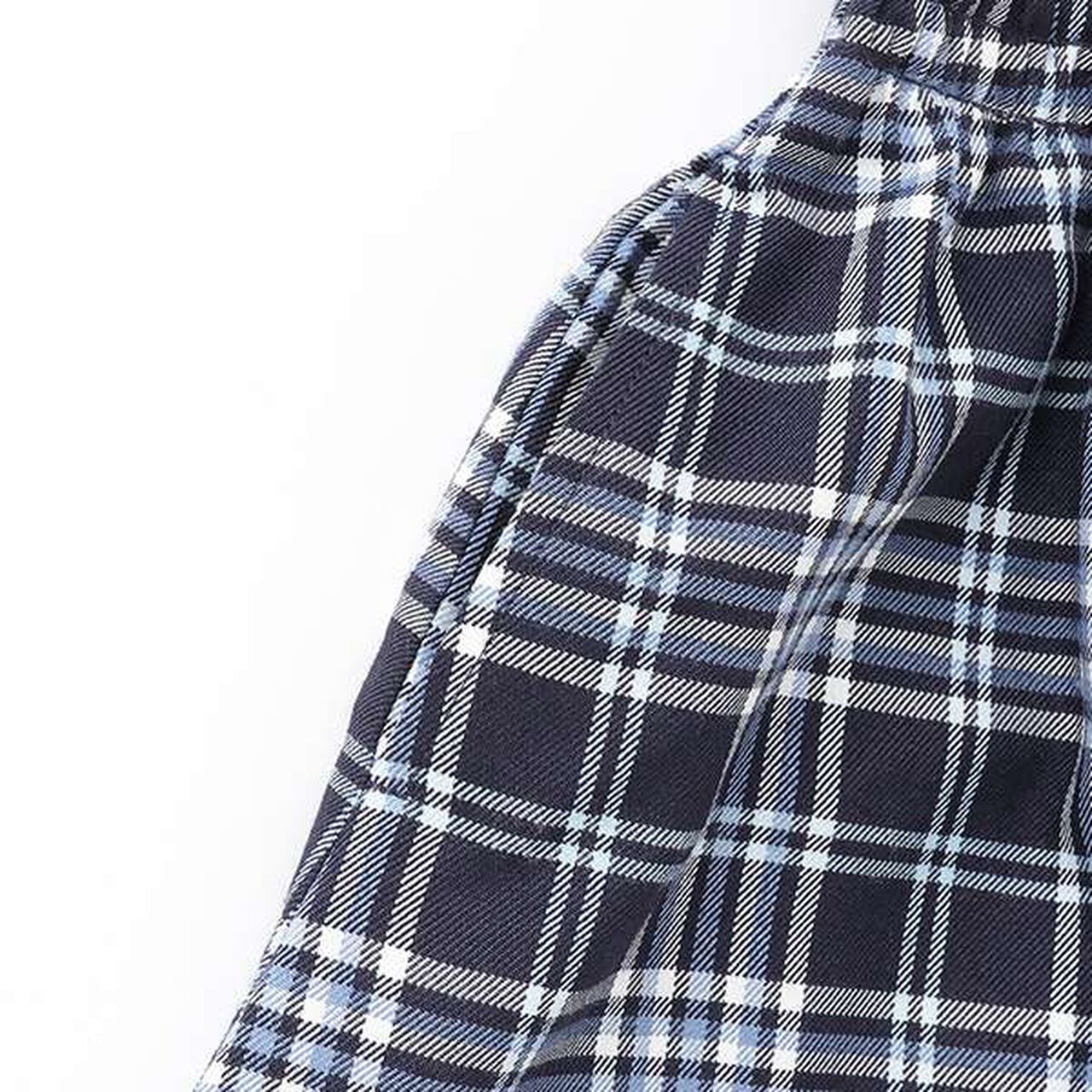 Checkered Pattern Short-Sleeve One-Piece Dress,Navy, large image number 6