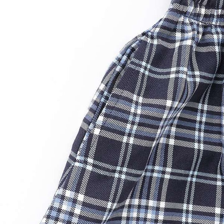 Checkered Pattern Short-Sleeve One-Piece Dress,Navy, medium image number 6