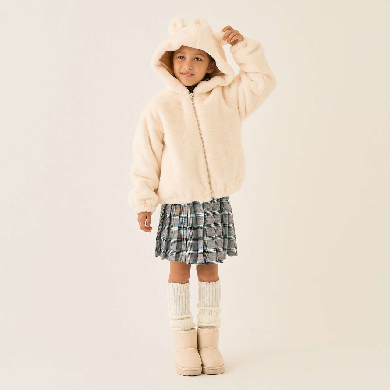 Faux Fur Bomber Jacket,Pink, large image number 13