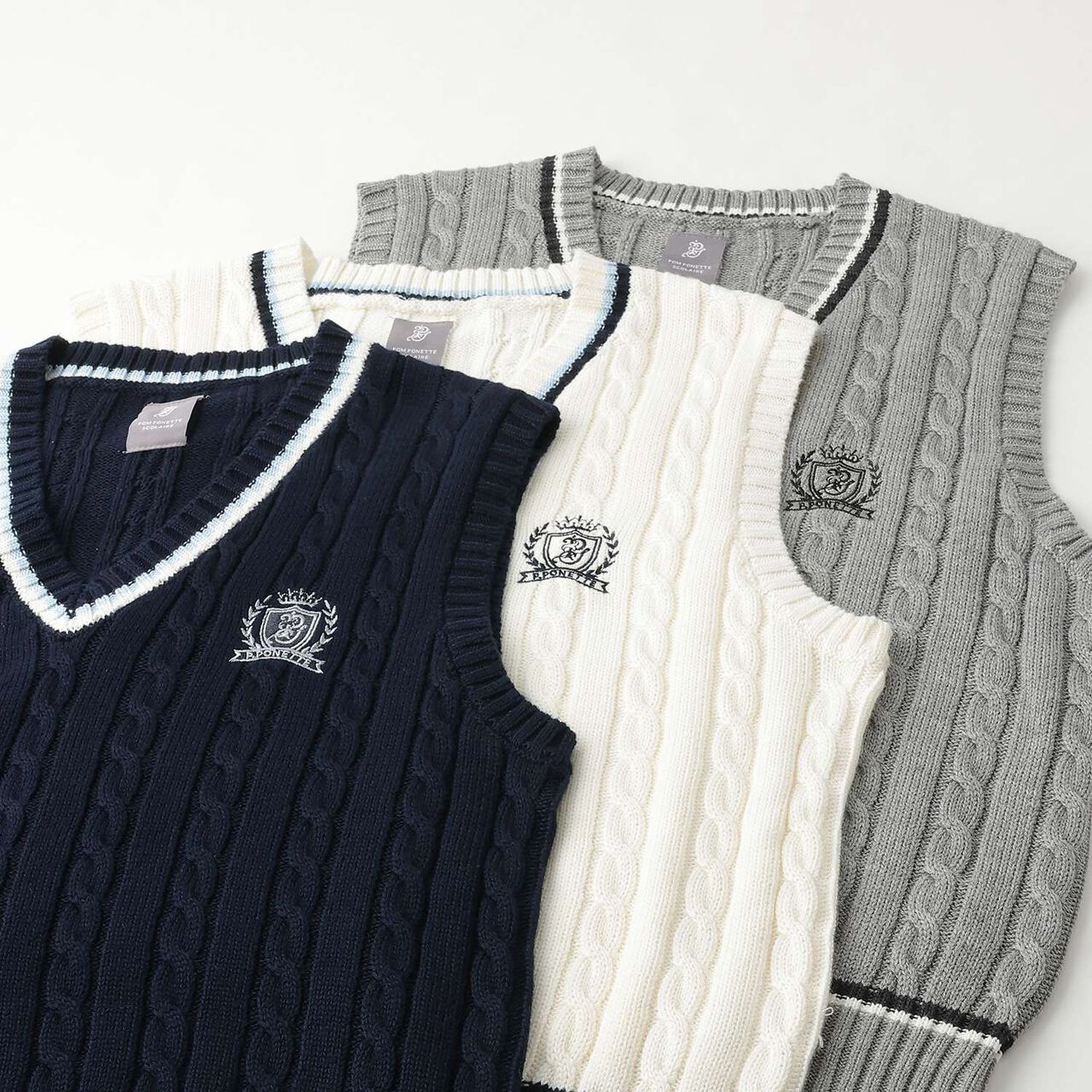 [Graduation Attire] V-Neckline Vest,Off white, large image number 5