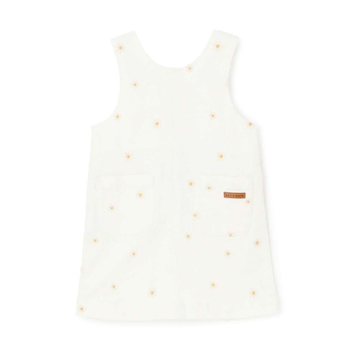 Flower Embroidery Jumper Skirt,Pearl white, medium image number 0