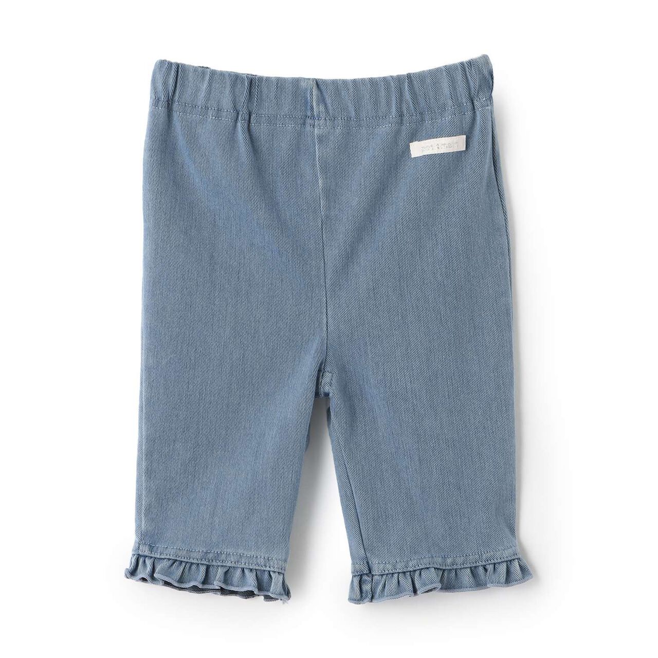 [Cool Touch] 3/4 Length Hem Frill Leggings,Sax blue, large image number 0