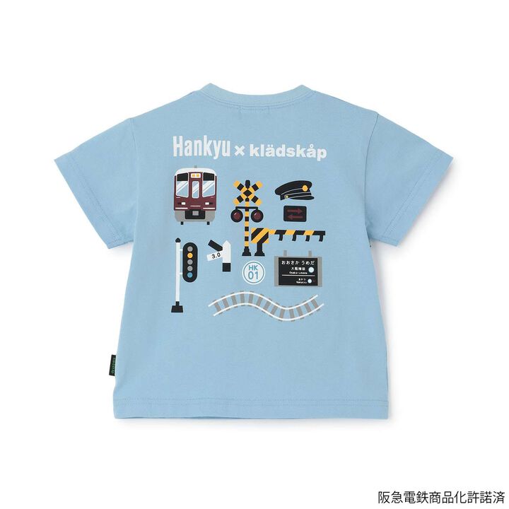 Hankyu Train Overpass Short Sleeve T-Shirt,Yellow, medium image number 1