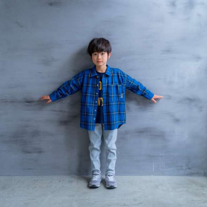 Drop Shoulder Pattern Long-Sleeve Shirt,Navy, medium image number 11