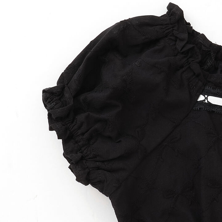 Ribbon Lace Cotton Blouse,Off white, medium image number 3