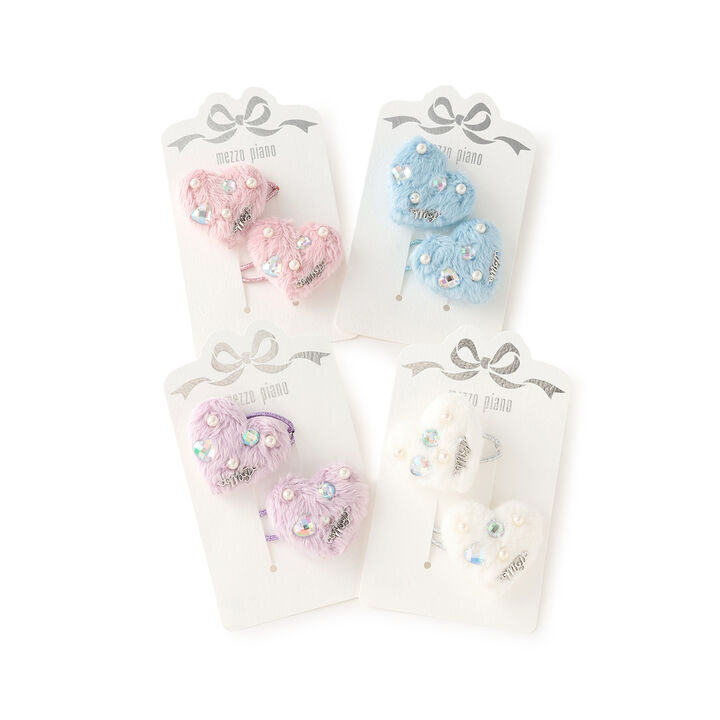 Puffy Heart Pearl Hair Ponytail Holders - Set of 2,Lavender, medium image number 4