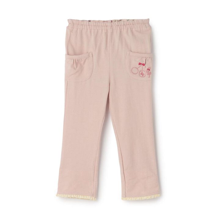 Denim-Style Knit Twill Cuffed Long Pants,, medium