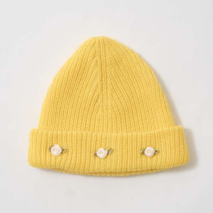 Ribbon Flower Assortment Knit Cap,Sax blue, medium image number 16