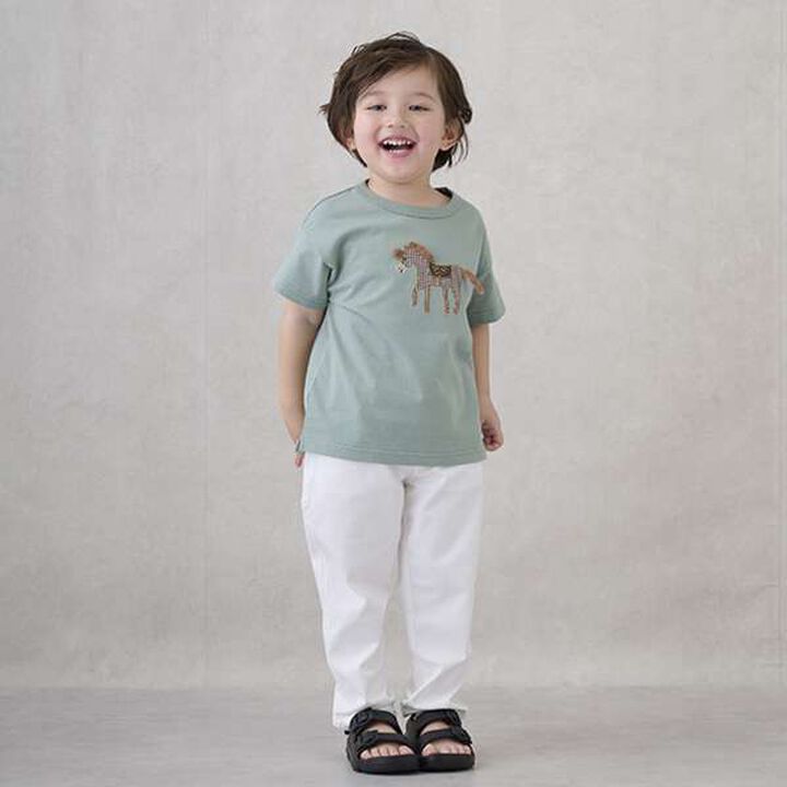 Appliqu&eacute; Car Pony Short Sleeve T-Shirt,Smoke white, medium image number 21