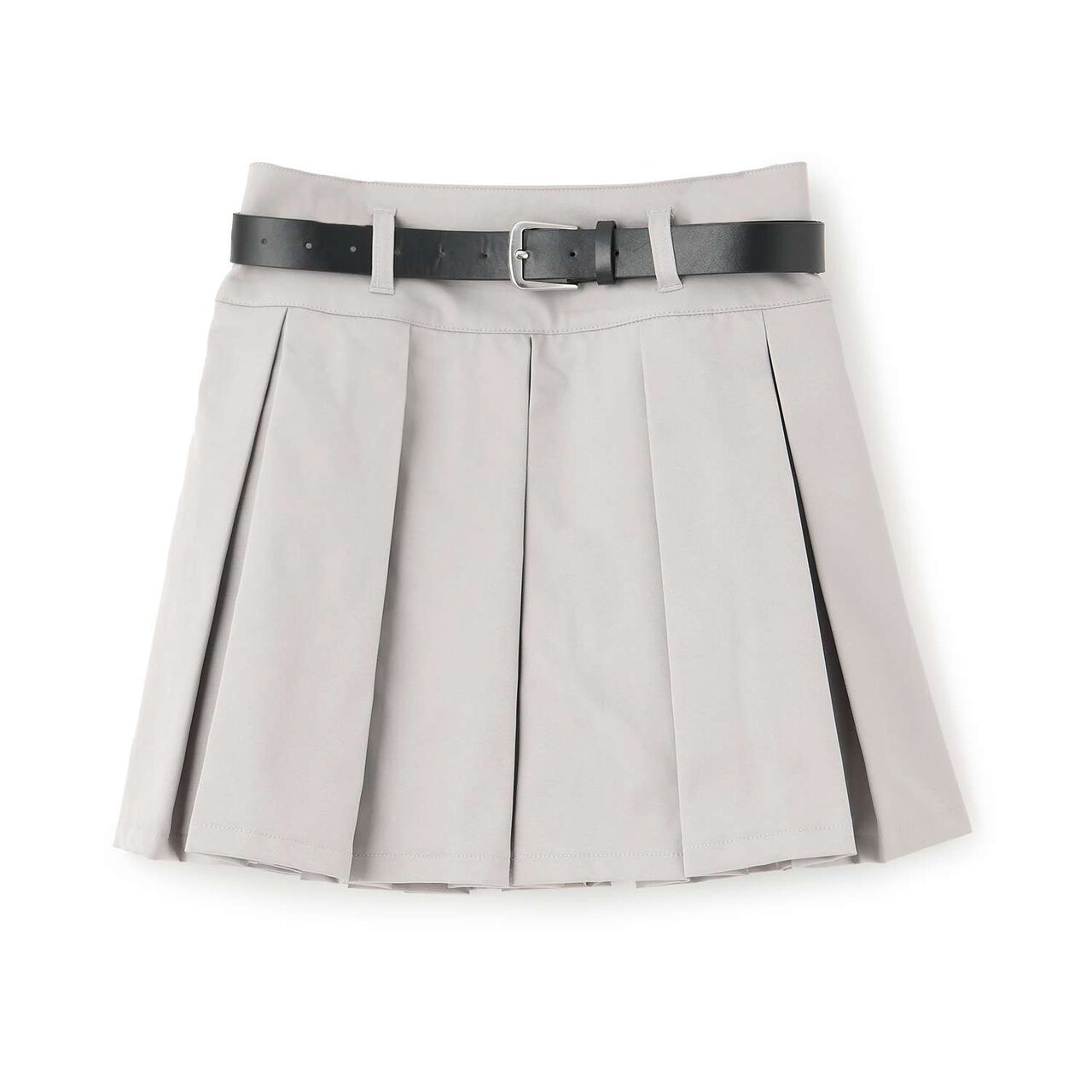 [Easy Care] Pleated Skirt with Belt,Gray, large image number 9
