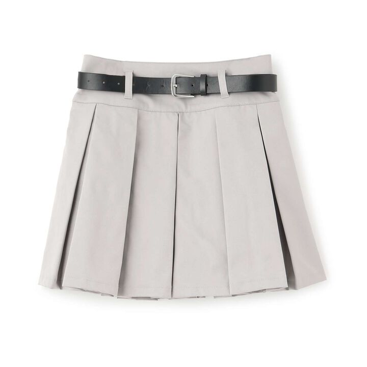 [Easy Care] Pleated Skirt with Belt,Gray, medium image number 9