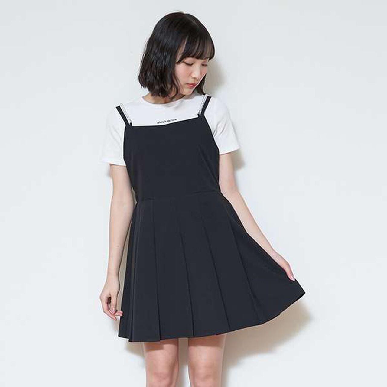 Inner Lining Included Pearl Code Jumpskirt,Gray, large image number 20