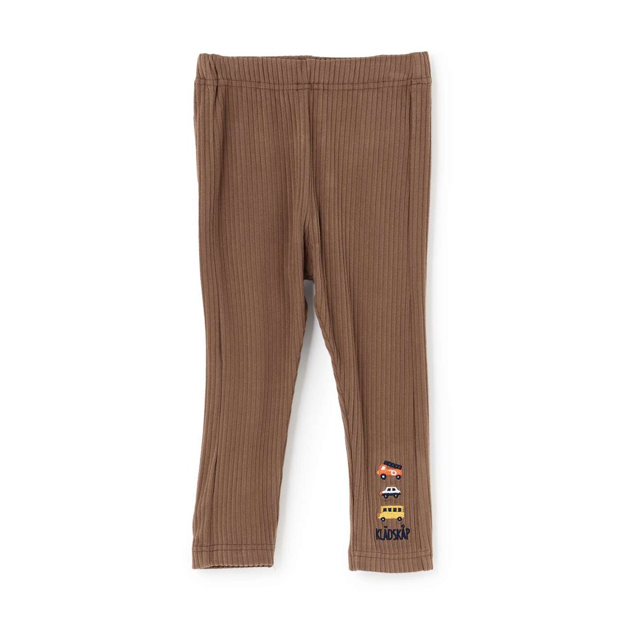 [Restock] Long-Length Leggings with Working Vehicle Embroidery,Brown, large image number 0