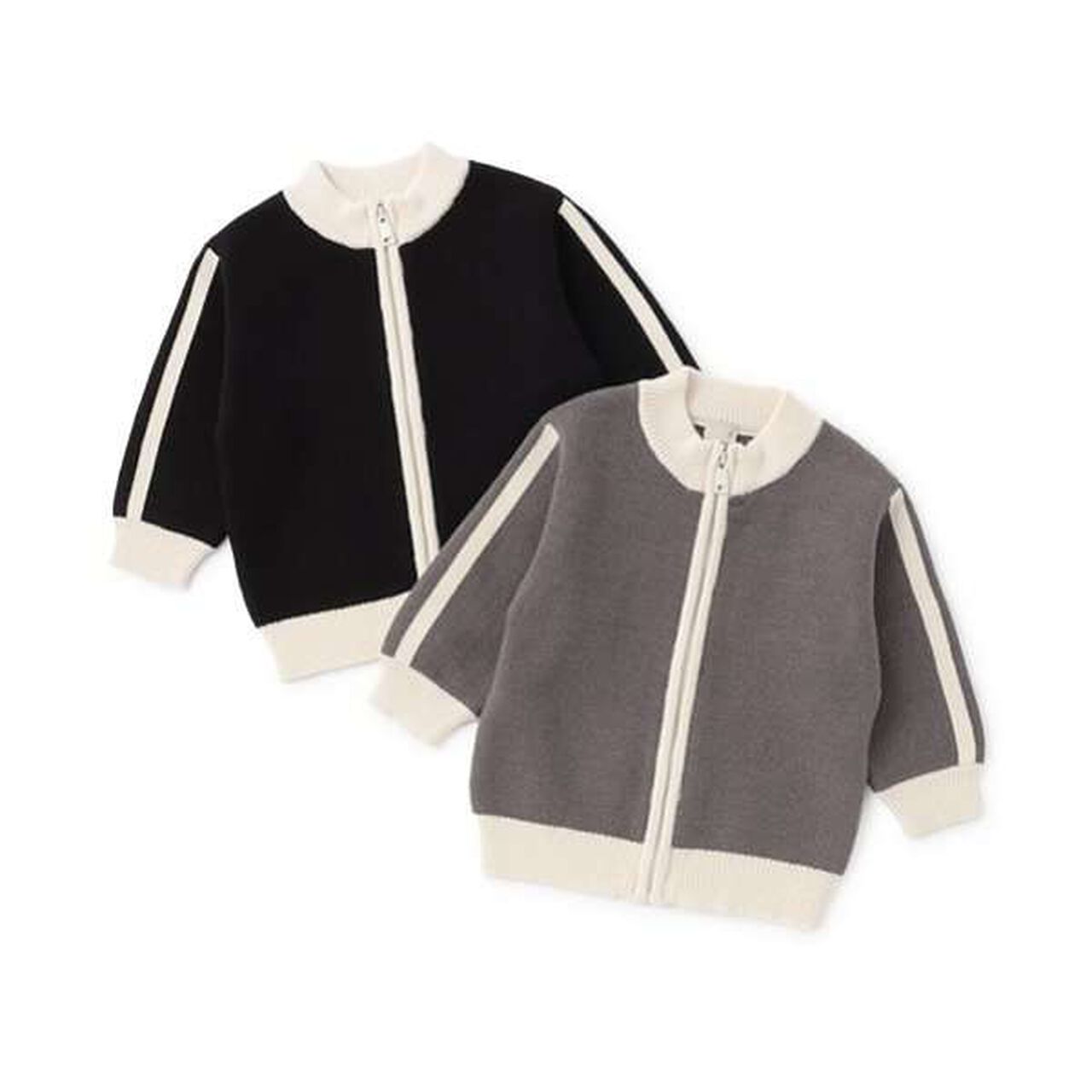 Knit Track Jacket,Beige, large image number 7