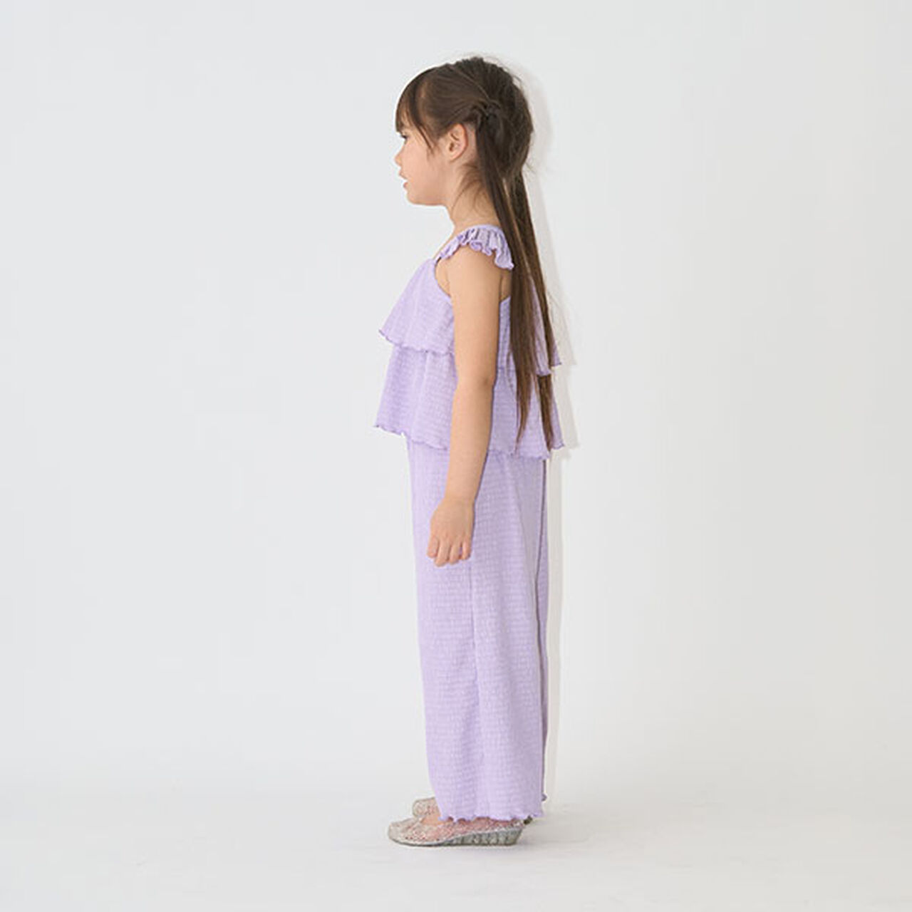 Cami & Long Wide Pants Outfit Set,Black, large image number 7