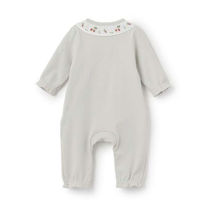 [Weak Acidity] Strawberry Embroidery Coverall,Light green, medium image number 1