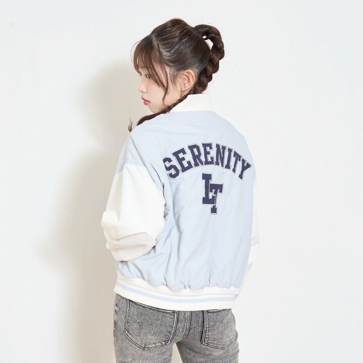 LTXC Water-Repellent Padded Varsity Jacket,Gray, medium image number 4