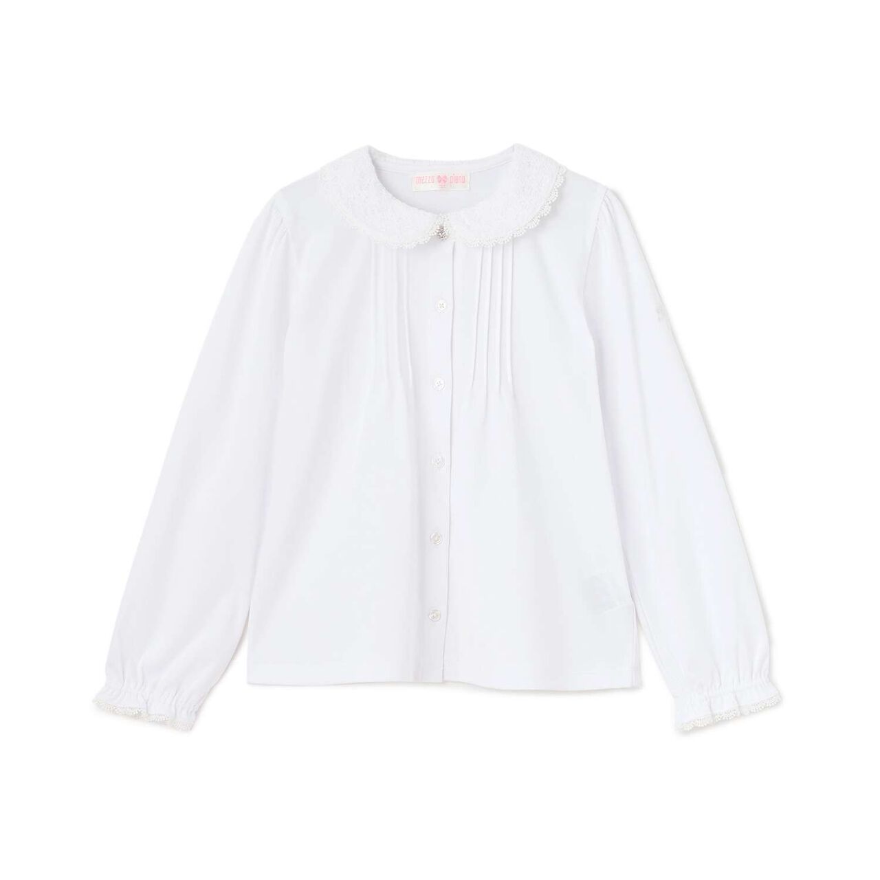 Lace Collar Cut and Sew Blouse,White, large image number 0