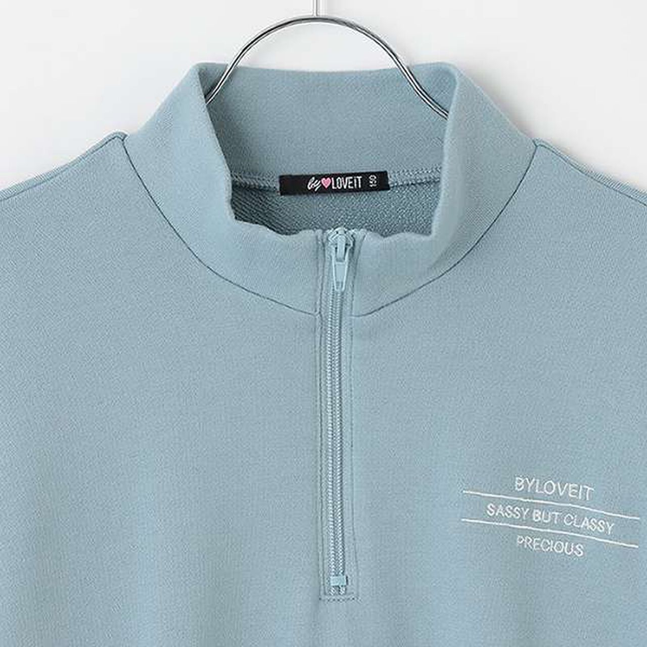 Half Zip Parka,Blue gray, large image number 4