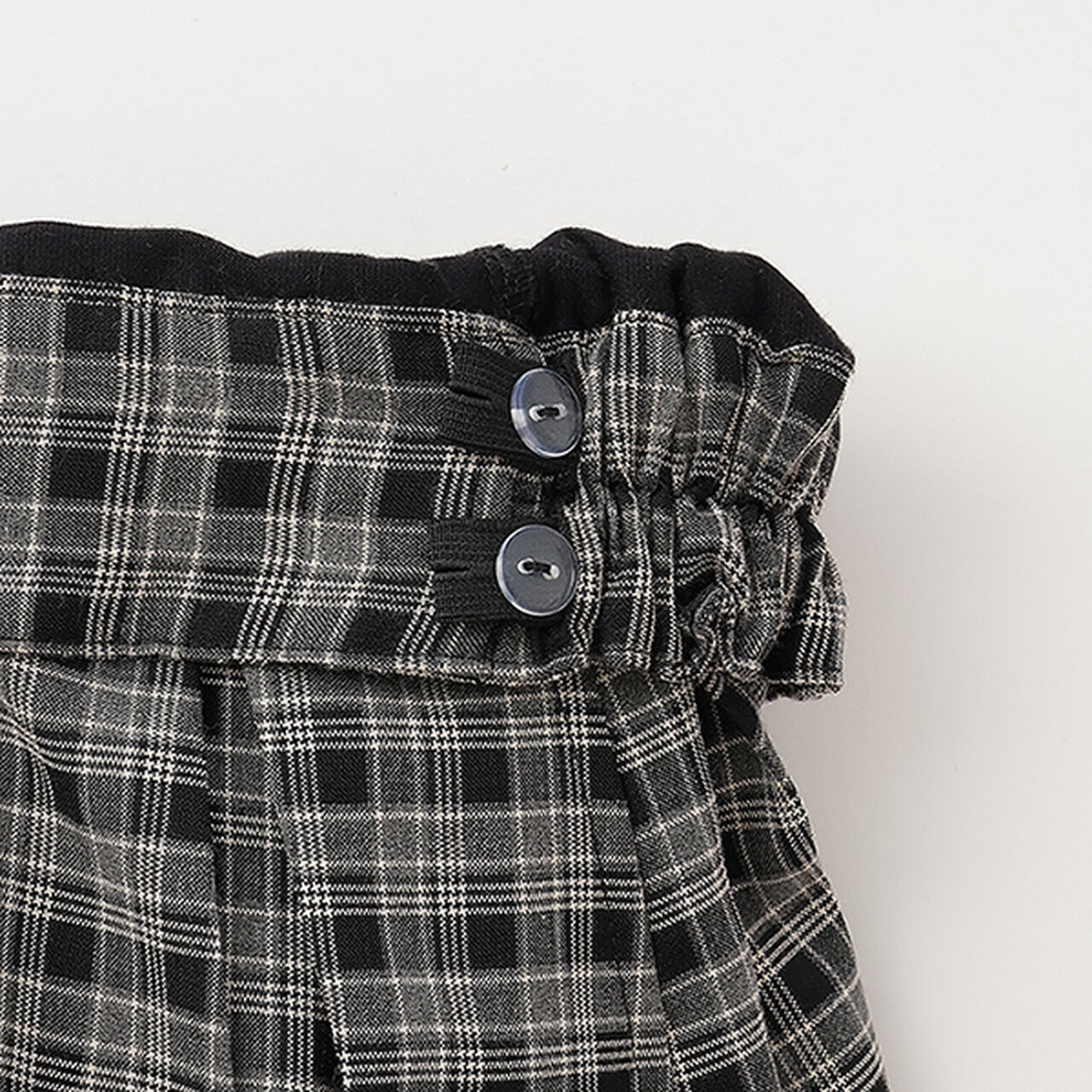 Checkered Box Pleated Skirt-Pants & Tulle Skirt Set,Black, large image number 14