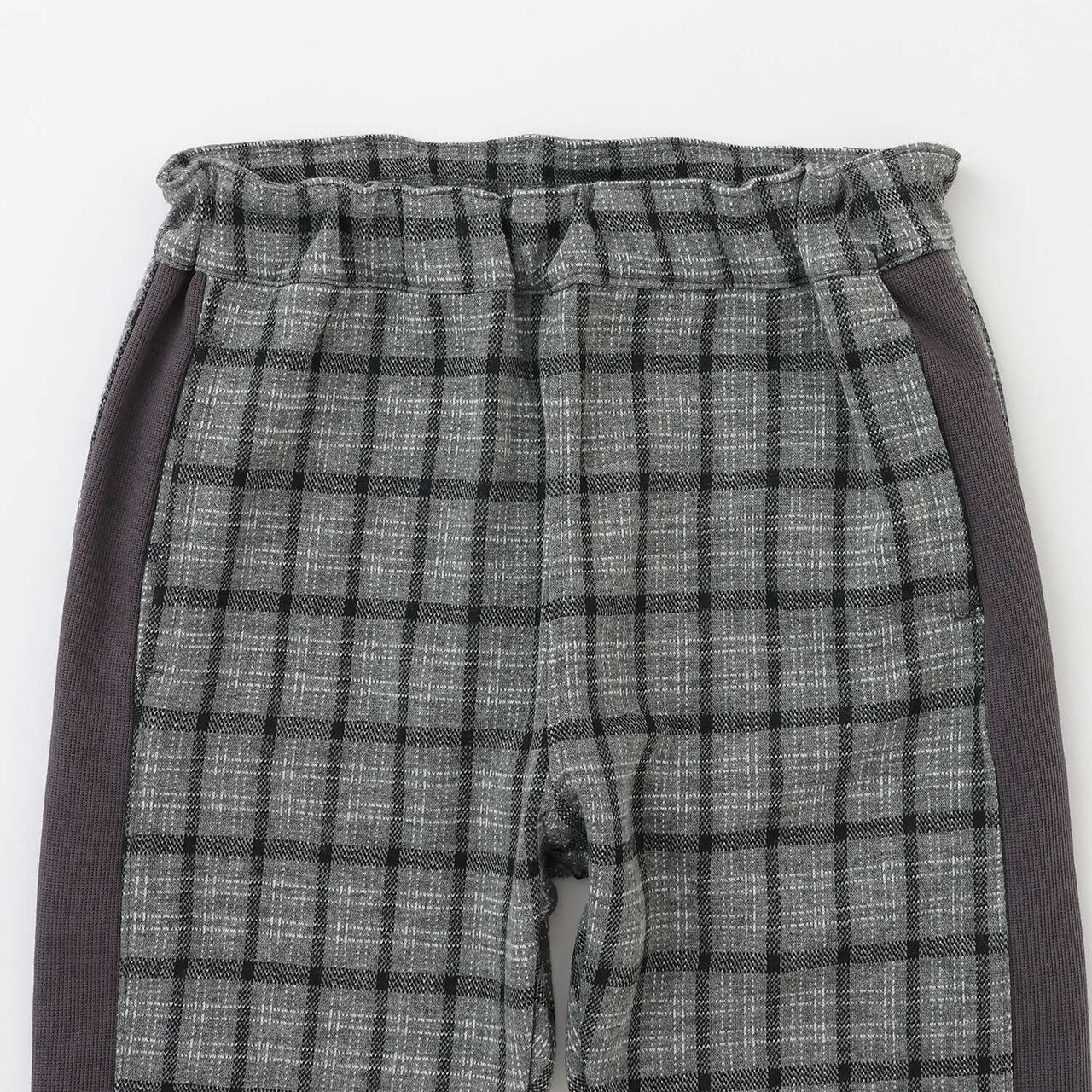 Jacquard Checkered Tapered Pants,Black, large image number 8