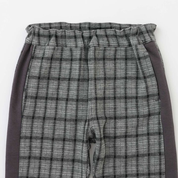 Jacquard Checkered Tapered Pants,Black, medium image number 8