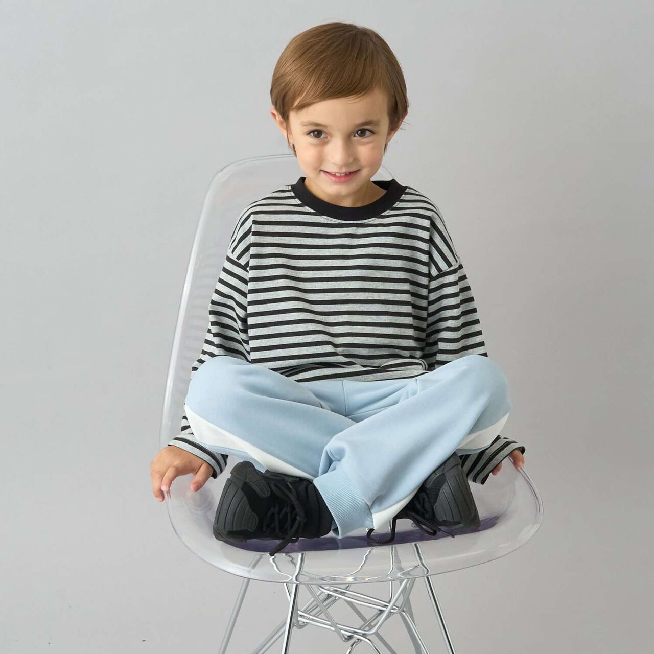 [Daily Standard Wear] [Quick-Dry Absorbent] Loose Fit Side Line Sweatpants,Blue gray, large image number 24