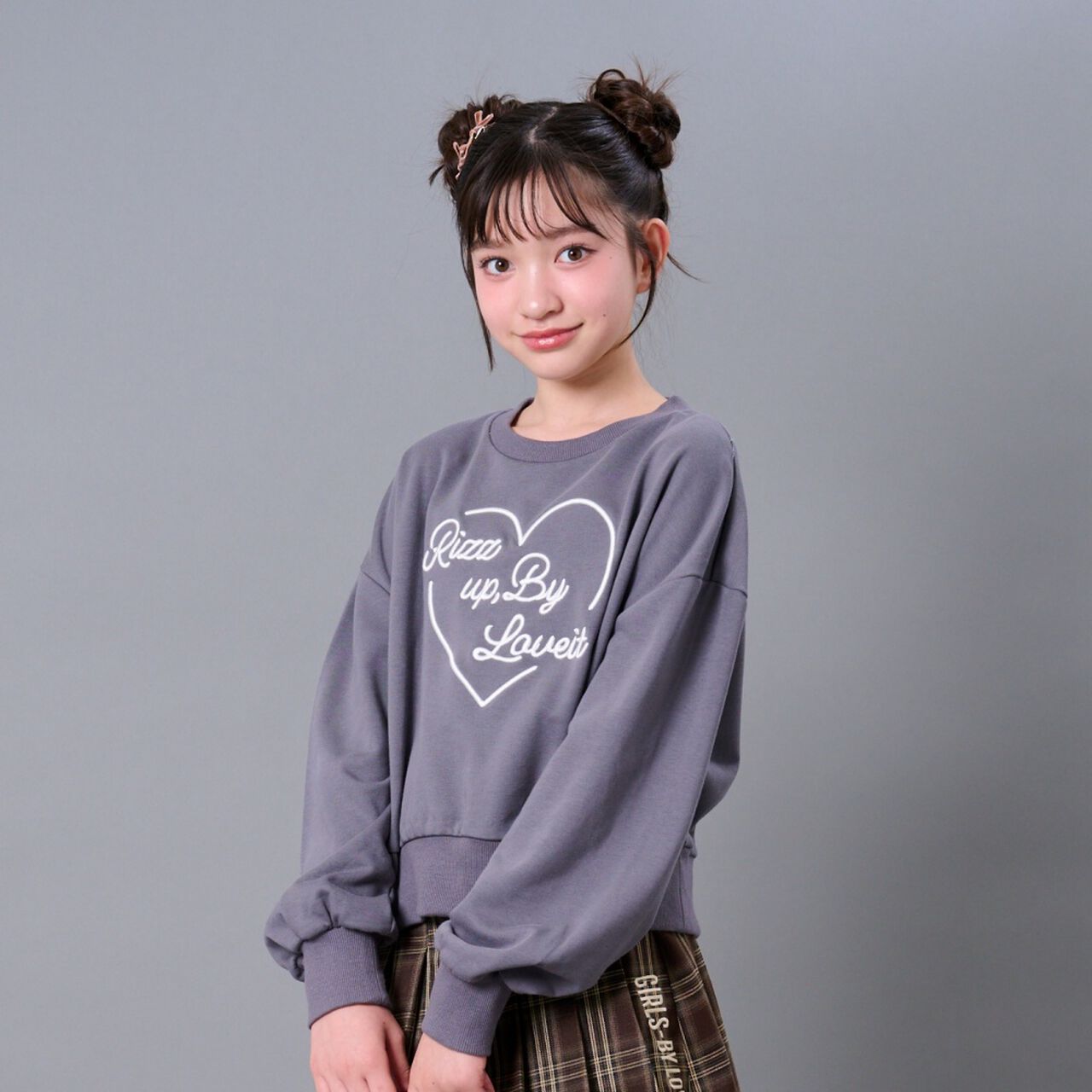 Heart Logo Pullover,Charcoal gray, large image number 0