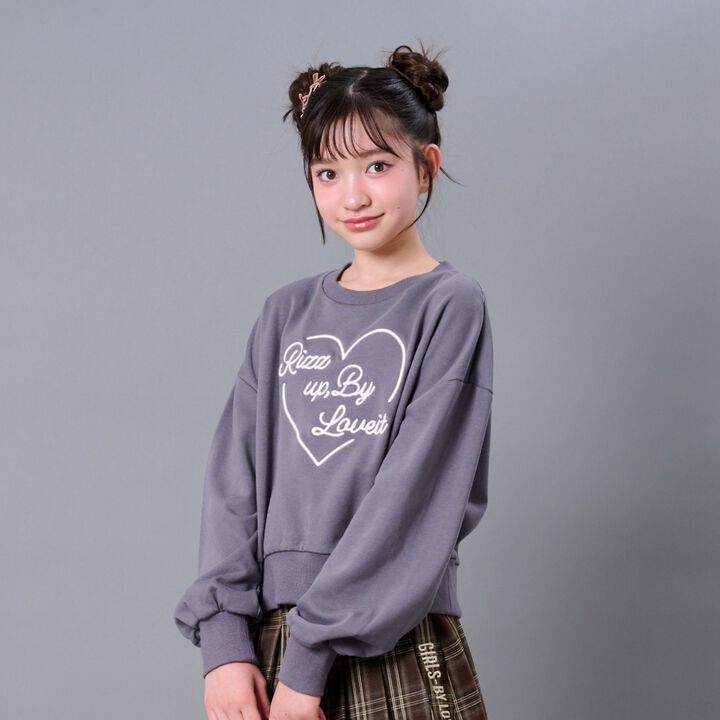 Heart Logo Pullover,Charcoal gray, medium image number 0