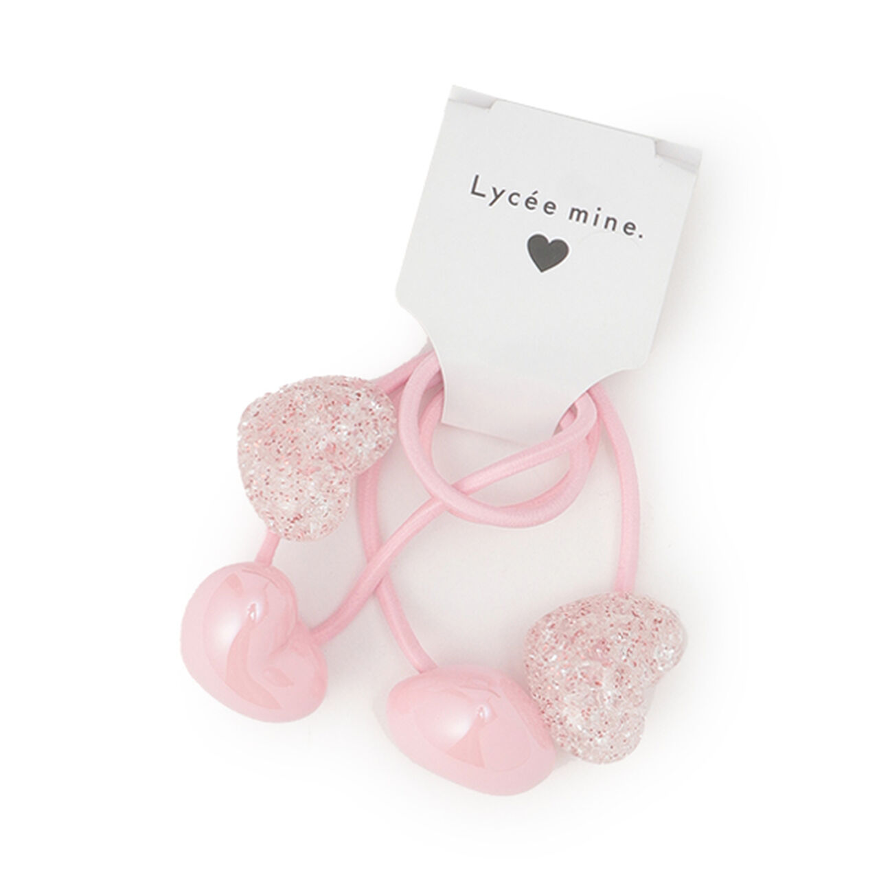 [Lycee Mine Ballet Series] Lame Heart Hair Tie 2P Set,Lavender, large image number 1