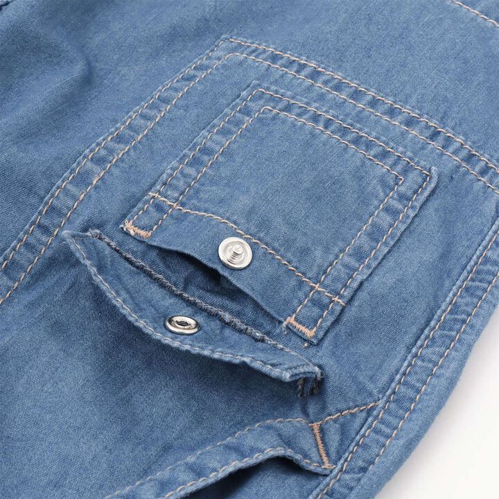 [Cool-Touch Denim] Half Pants,Blue, medium image number 4