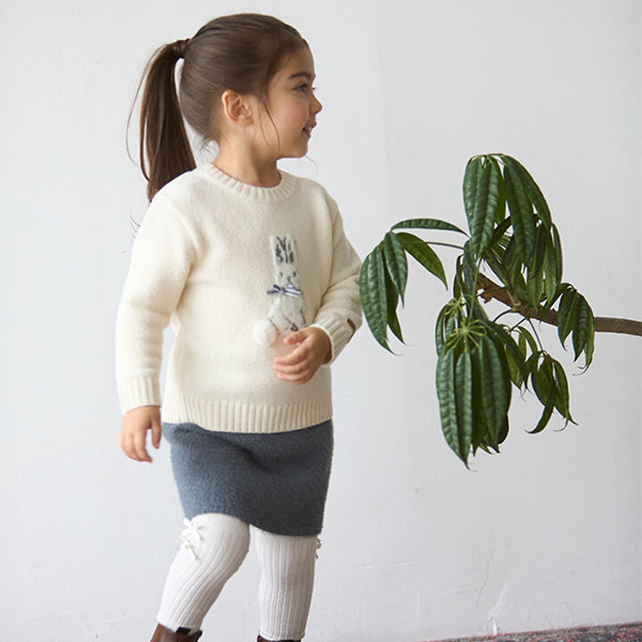 [Matching/Fluffy and Soft] Animal Knitwear (Kids Size),Ivory, medium image number 17