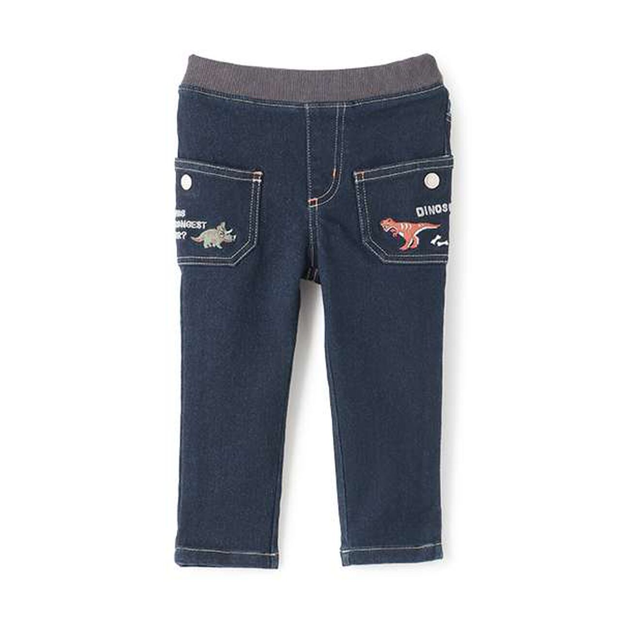 Dinosaur Long Straight Pants,Navy, large image number 0