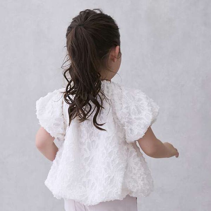 [Link] Jacquard Balloon Blouse (Kids Size),Light green, medium image number 4