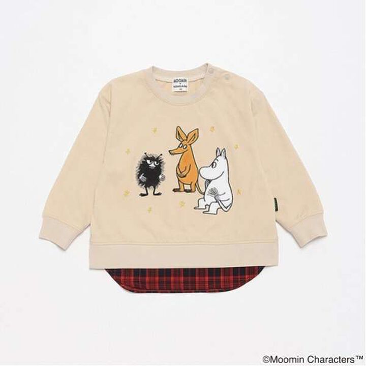 [MOOMIN] Long-Sleeve T-Shirt with Elbow Patches,Beige, medium image number 6