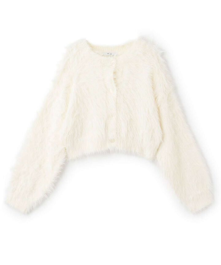 Shaggy Short Cardigan,Purple, medium image number 3